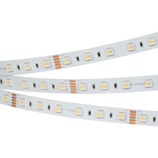 

Светодиодная лента RT-B60-12mm 24V RGBW-Warm-4-in-1 (19.2 W/m, IP20, 5060, 5m) (Arlight, Открытый) 019152(2) (5 шт.), RT открытая 019152(2)