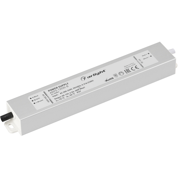 

Блок питания ARPV-12030-B (12V, 2.5A, 30W) (Arlight, IP67 Металл, 3 года) 020003, Серый, ARPV 020003