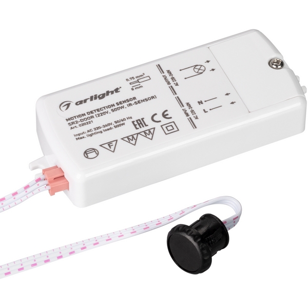

ИК-датчик SR2-Door (220V, 500W, IR-Sensor) (Arlight) 020221, Черный;белый, 020221