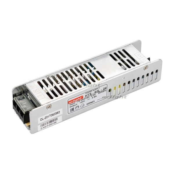 

Блок питания HTS-60L-24 (24V, 2.5A, 60W) (IP20 Сетка) Arlight HTS 020823, Серый, HTS 20823
