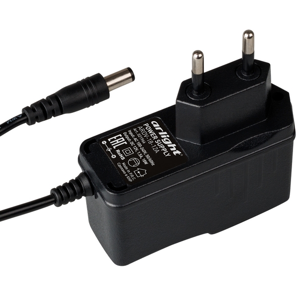 

Блок питания ARDV-18-12A (12V, 1,5A, 18W) (Arlight, Адаптер, 2 года) 021966, Черный, ARDV 021966