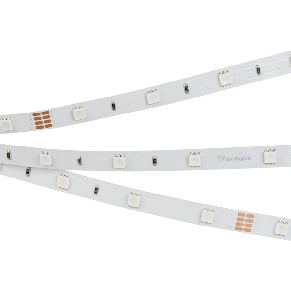 

Светодиодная лента RT-B30-10mm 24V RGB (7.2 W/m, IP20, 5060, 5m) (Arlight, Открытый) 022066(2) (5 шт.), RT открытая 022066(2)