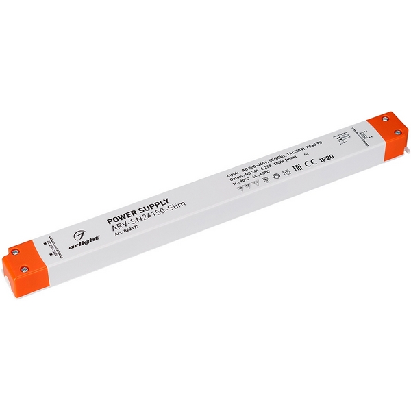 

Блок питания ARV-SN24150-Slim (24V, 6,25A, 150W, PFC) (IP20 Пластик) Arlight ARV 022172, Белый, ARV 022172