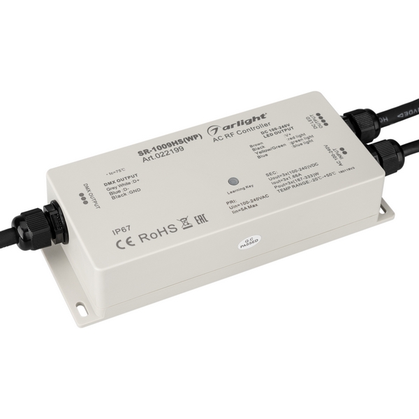 

Контроллер SR-1009HSWP (230V, 3x1.66A) (Arlight, IP67 Пластик, 3 года) 022199, Белый, 022199