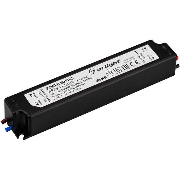 

Блок питания ARPV-LV24018 (24V, 0.8A, 18W) (Arlight, IP67 Пластик, 2 года) 022487, Черный, ARPV-LV 022487