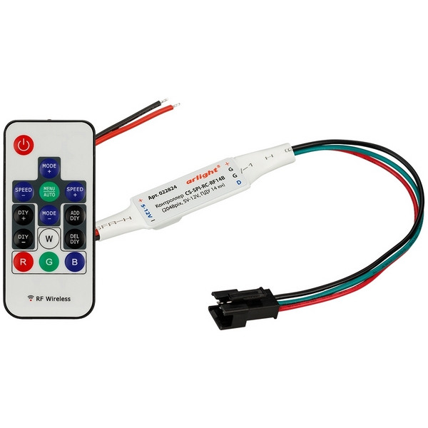 

Контроллер CS-SPI-RC-RF14B (2048pix, 5-12V, ПДУ 14 кн) 022824 (Arlight), Белый, 22824