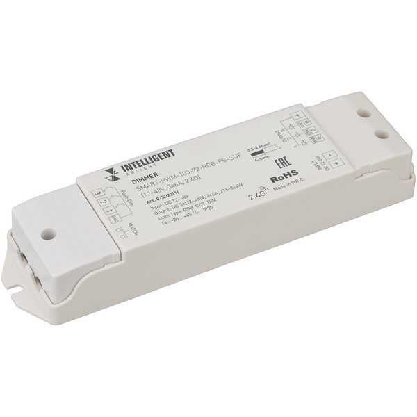 

INTELLIGENT ARLIGHT Диммер SMART-PWM-103-72-RGB-PS-SUF Grey (12-48V, 3x6A, 2.4G) (IARL, IP20 Пластик, 5 лет) 023023(1) Arlight, 023023(1)