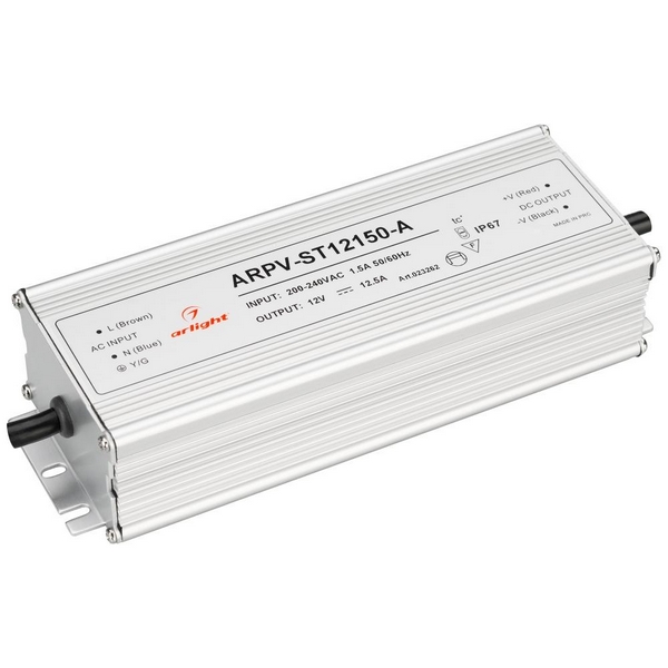 

Блок питания ARPV-ST12150-A (12V, 12.5A, 150W) IP67 023262 (Arlight), Серый, ARPV 23262