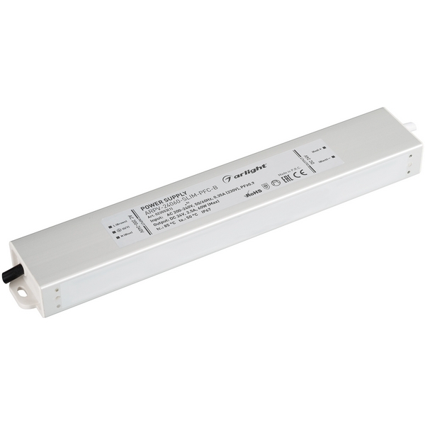 

Блок питания ARPV-24060-SLIM-PFC-B (24V, 2.5A, 60W) (Arlight, IP67 Металл, 3 года) 023553(1), ARPV 023553(1)