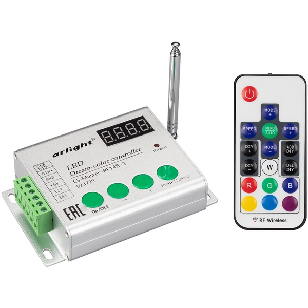 

Контроллер CS-Master-RF14B-2 (5-24V, ПДУ 14кн) Arlight 023729, Серый, 23729