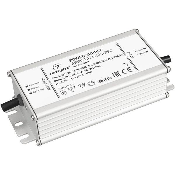 

Блок питания ARPV-UH24100-PFC (24V, 4.2A, 100W) (Arlight, IP67 Металл, 7 лет) 024268(1), ARPV-UH 024268(1)