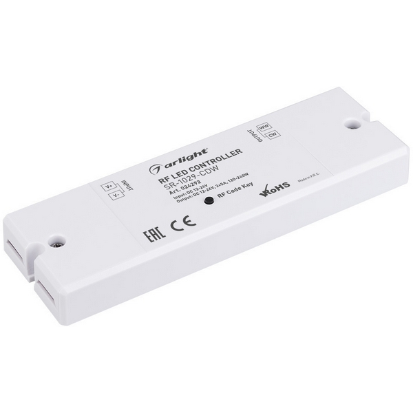 

Контроллер SR-1029-CDW (12-24V, 2x5A) (IP20 Пластик) Arlight 024292, Белый, 24292