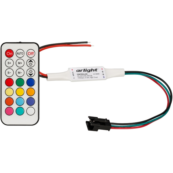 

Контроллер CS-2015-RC-RF21B (1024pix, 5-24V, ПДУ 21кн) 024503 Arlight, Белый, 24503