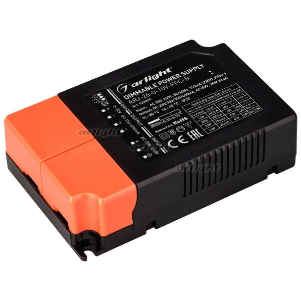 

Блок питания ARJ-26-0-10V-PFC-B (26W, 250-400mA) (IP20 Пластик) 025070 (Arlight), Белый, ARJ 25070