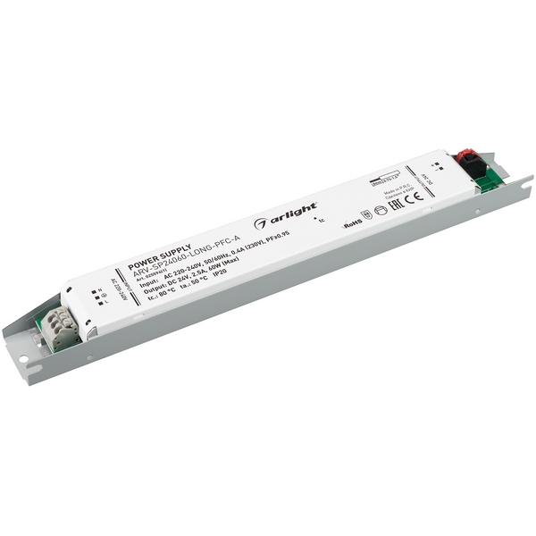 

Блок питания ARV-SP24060-LONG-PFC-A (24V, 2.5A, 60W) (Arlight, IP20 Металл, 5 лет) 025594(1), ARV-SP 025594(1)