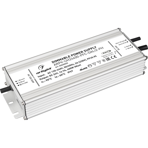 

Блок питания ARPV-UH24400-PFC-DALI2-PH (24V, 16.7A, 400W) (Arlight, IP67 Металл, 7 лет) 025655(2), ARPV-UH 025655(2)