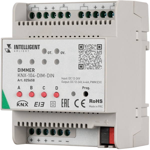 

INTELLIGENT Диммер KNX-104-DIM-DIN (12-24V, 4x4A) (IARL, -) 025658 Arlight, 025658