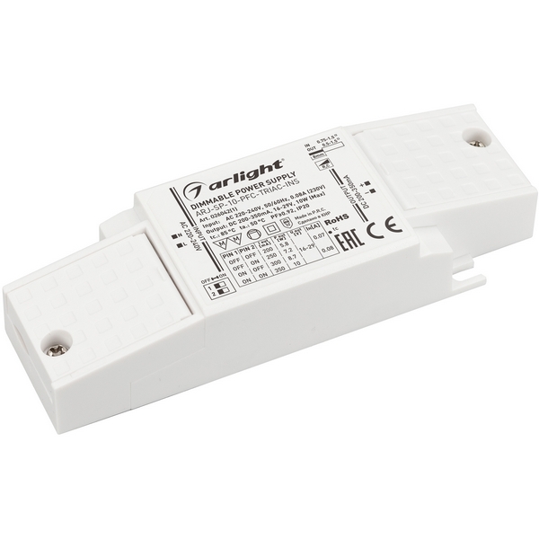 

Блок питания ARJ-SP-10-PFC-TRIAC-INS (10W, 16-29V, 0.2-0.35A) (Arlight, IP20 Пластик, 5 лет) 026042(1), ARJ 026042(1)