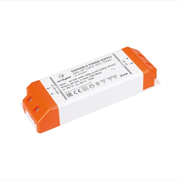 

Блок питания ARV-SP-24075-PFC-TRIAC (24V, 3.1A, 75W) (Arlight, IP20 Пластик, 5 лет) 026406(2), ARV-SN 026406(2)