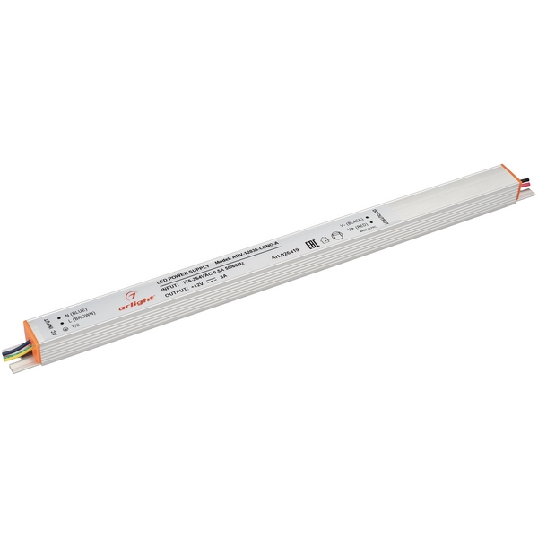 

Блок питания ARV-12036-LONG-A (12V, 3A, 36W) Arlight ARV 026419, Серый, ARV 26419