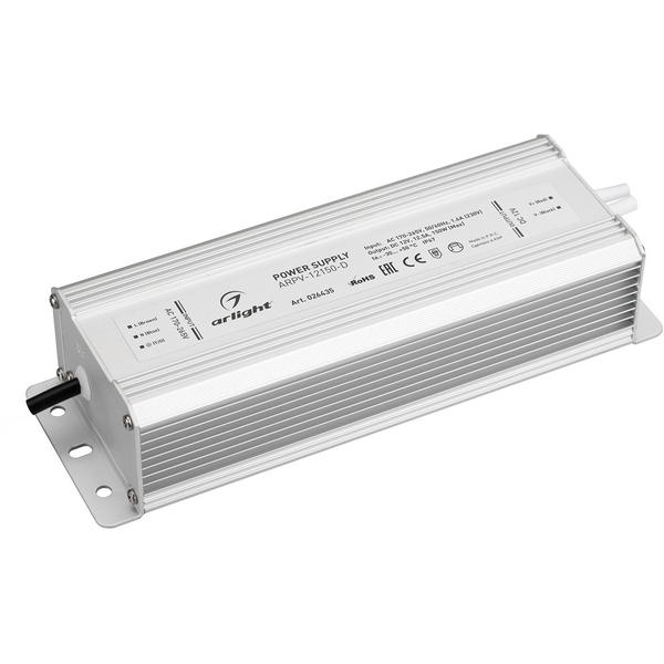 

Блок питания ARPV-12150-D (12V, 12.5A, 150W) (Arlight, IP67 Металл, 3 года) 026435, Серый, ARPV 026435