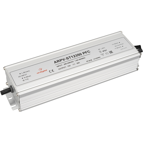 

Блок питания ARPV-ST12350 PFC (12V, 29.0A, 350W) IP67 Arlight ARPV 026463, Серый, ARPV 26463