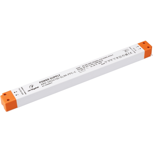 

Блок питания ARV-SN24150-SLIM-PFC-C (24V, 6.25A, 150W) (Arlight, IP20 Пластик, 3 года) 026820(1), ARV-SN 026820(1)