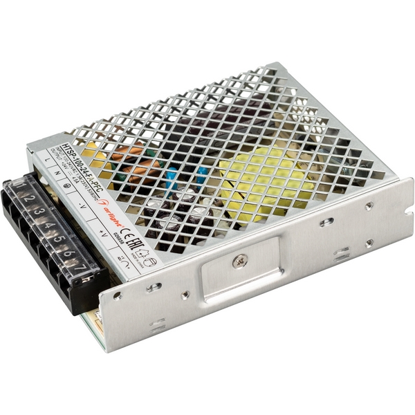 

Блок питания HTSP-100-24-FA-PFC (24V, 4.5A, 100W) (IP20 Сетка) 026858 (Arlight), Серый, HTS 26858