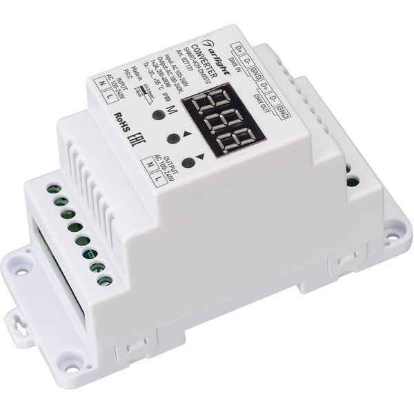 

Конвертер SMART-K29-DMX512 (230V, 1x2A, TRIAC, DIN) (Arlight, IP20 Пластик, 5 лет) 027131, Белый, 027131