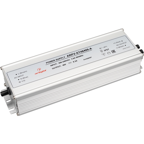 

Блок питания ARPV-ST48400-A (48V, 8.3A, 400W) (IP67 Металл) Arlight ARPV 028367, Серый, ARPV 28367