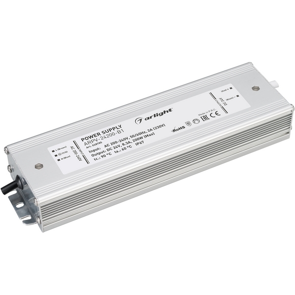 

Блок питания ARPV-24200-B1 (24V, 8,3A, 200W) (Arlight, IP67 Металл) 028785, Серый, ARPV 028785