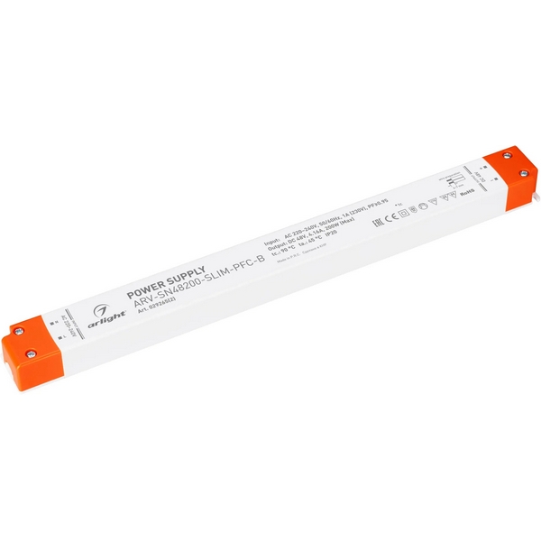 

Блок питания ARV-SN48200-SLIM-PFC-B (48V, 4.16A, 200W) (Arlight, IP20 Пластик, 3 года) 029265(2), ARV-SN 029265(2)