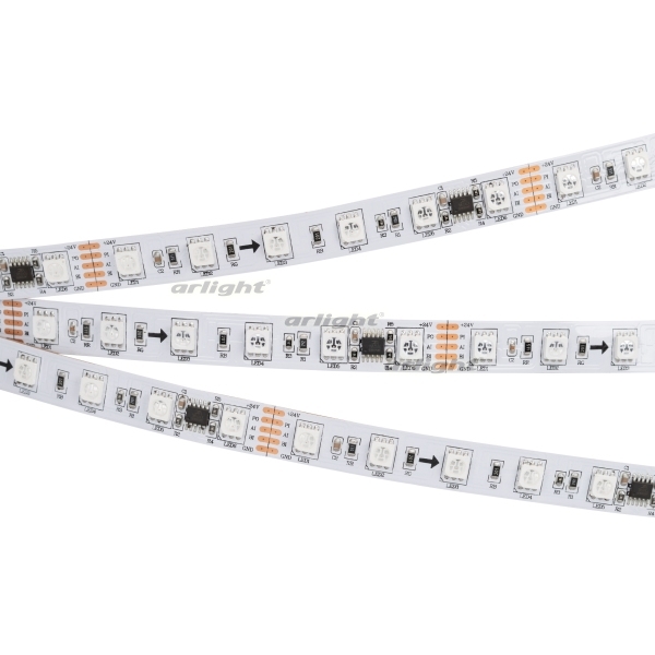 

Светодиодная лента DMX-5000-5060-60 24V Cx6 RGB (12mm, 14.4W/m, IP20) (Открытый, IP20) 029435 (Arlight), DMX 029435