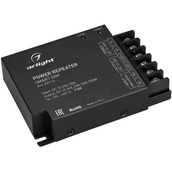 

Усилитель SMART-DIM (12-24V, 1x30A) (Arlight, IP20 Металл, 5 лет) 031112, Черный, 031112