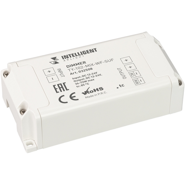 

INTELLIGENT Диммер TY-102-MIX-WF-SUF (12-24V, WI-FI, 433MHz, 2x3A) (IARL, IP20 Пластик, 3 года) 032508 Arlight, 032508