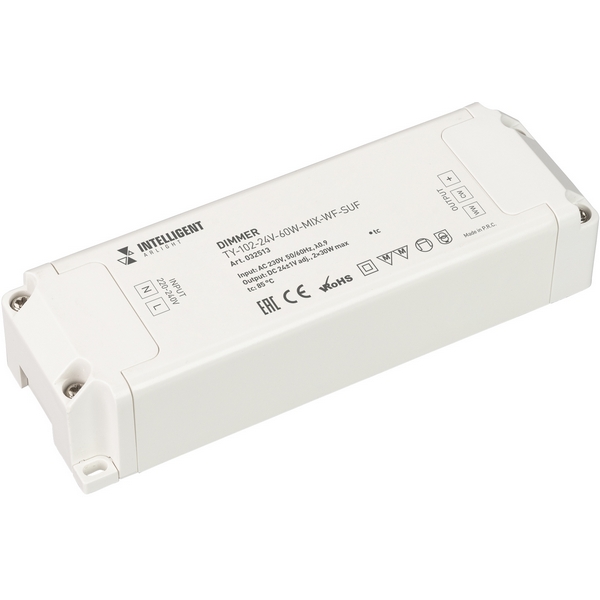 

INTELLIGENT Диммер TY-102-24V-60W-MIX-WF-SUF (230V, WIFI, 433MHz, 2x1.25A) (IARL, Пластик) 032513 Arlight, 032513
