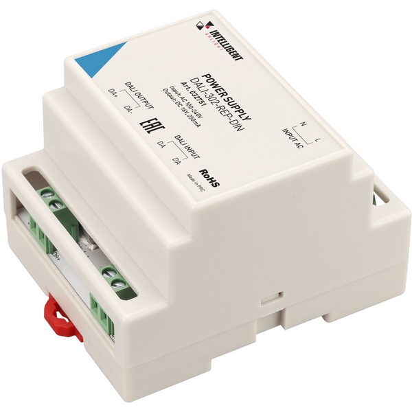 

INTELLIGENT Блок питания шины DALI-302-REP-DIN (230V, 250mA) (IARL, IP20 Пластик, 3 года) 032751 Arlight, 032751