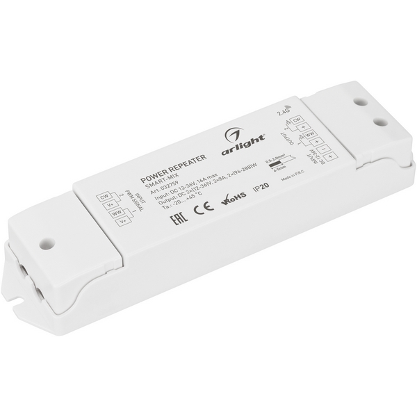 

Усилитель SMART-MIX (12-36V, 2x8A) (Arlight, IP20 Пластик, 5 лет) 032759, Белый, 032759