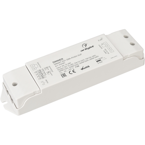 

Диммер SMART-D21-DIM-PUSH-SUF (12-48, 1x15A, 2.4G) (Arlight, IP20 Пластик, 5 лет) 032981, Белый, 032981