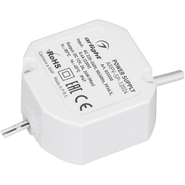 

Блок питания ARPV-SP-12024 (12V, 2A, 24W) (Arlight, IP67 Пластик) 033330, ARPV 033330