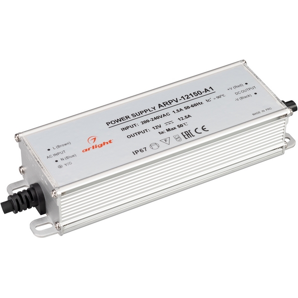 

Блок питания ARPV-12150-A1 (12V, 12.5A, 150W) (Arlight, IP67 Металл, 3 года) 034206, ARPV 034206