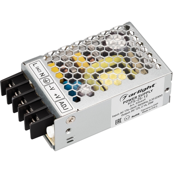 

Блок питания HTS-25-12 (12V, 2.1A, 25W) (Arlight, IP20 Сетка) 034449, ARS 034449