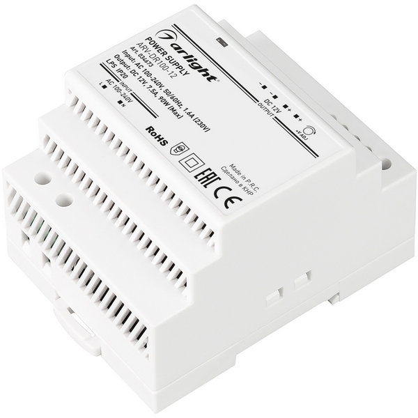 

Блок питания ARV-DR100-12 (12V, 7.5A, 90W) (Arlight, IP20 DIN-рейка) 034673, ARV 034673