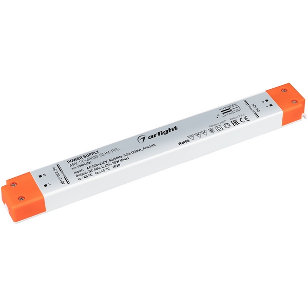 

Блок питания ARV-SP-48030-SLIM-PFC (48V, 0.63A, 30W) (Arlight, IP20 Пластик, 5 лет) 036965(2), ARV-SP 036965(2)