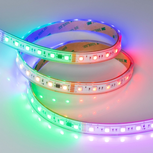 

Светодиодная лента герметичная DMX-PS-B60-15mm 24V RGB-PX6 (15W/m, IP67, 5060, 5m) (Arlight, бегущий огонь) 037090 (5 шт.), DMX герметичная 037090
