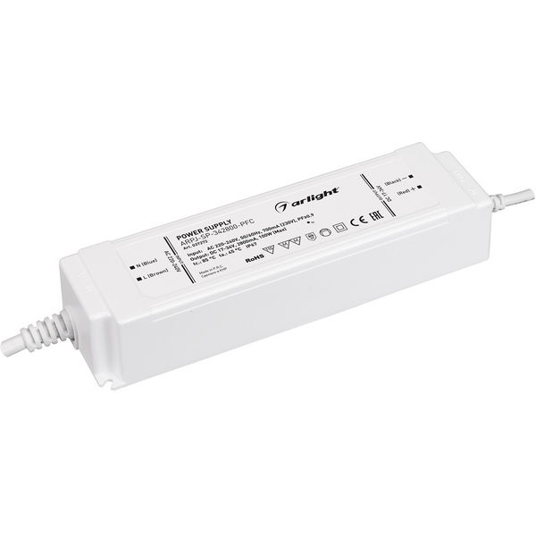 

Блок питания ARPJ-SP-342800-PFC (100W, 17-34V, 2.8A) (Arlight, IP67 Пластик, 5 лет) 037272, ARPJ 037272