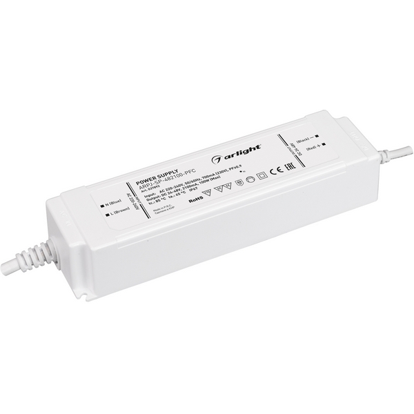 

Блок питания ARPJ-SP-482100-PFC (100W, 24-48V, 2.1A) (Arlight, IP67 Пластик, 5 лет) 037892, ARPJ 037892