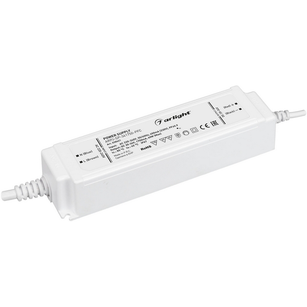 

Блок питания ARPJ-SP-341750-PFC (60W, 20-34V, 1.75A) (Arlight, IP67 Пластик, 5 лет) 038621, ARPJ 038621