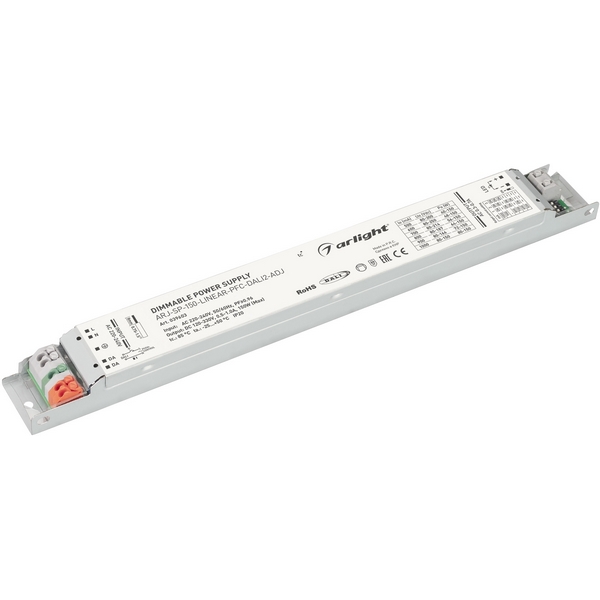 

Блок питания ARJ-SP-150-LINEAR-PFC-DALI2-ADJ (150W, 120-330V, 0.5-1.0A) (Arlight, IP20 Металл, 5 лет) 039603, ARJ 039603