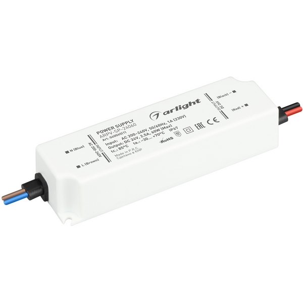 Изображение товара Блок питания Arlight ARPV-SP-24060 (24V, 2.5A, 60W) влагозащищённый